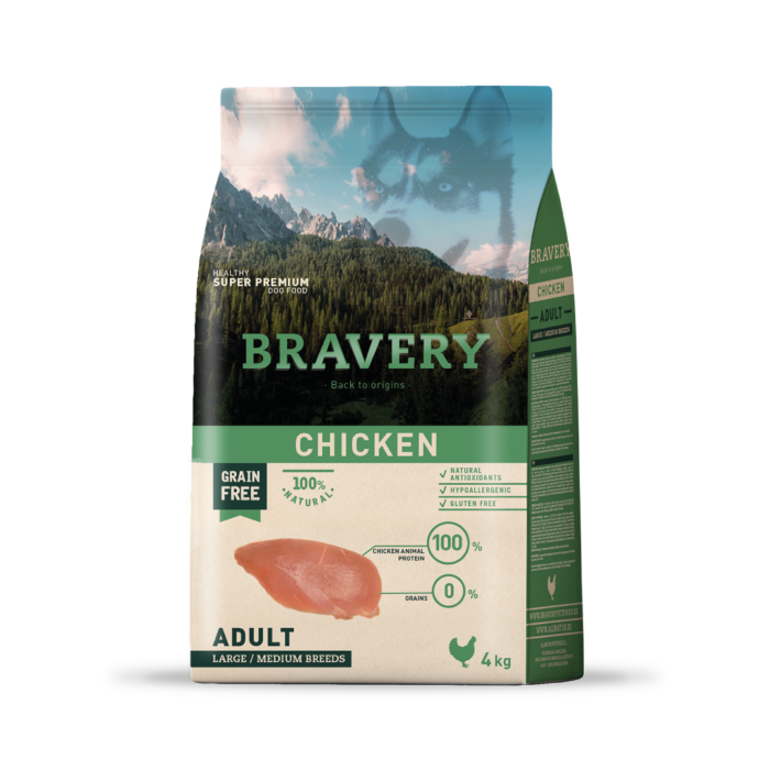 Chicken adult large-medium breeds 4 kg Bravery chicken adult large/medium breeds 4 kg