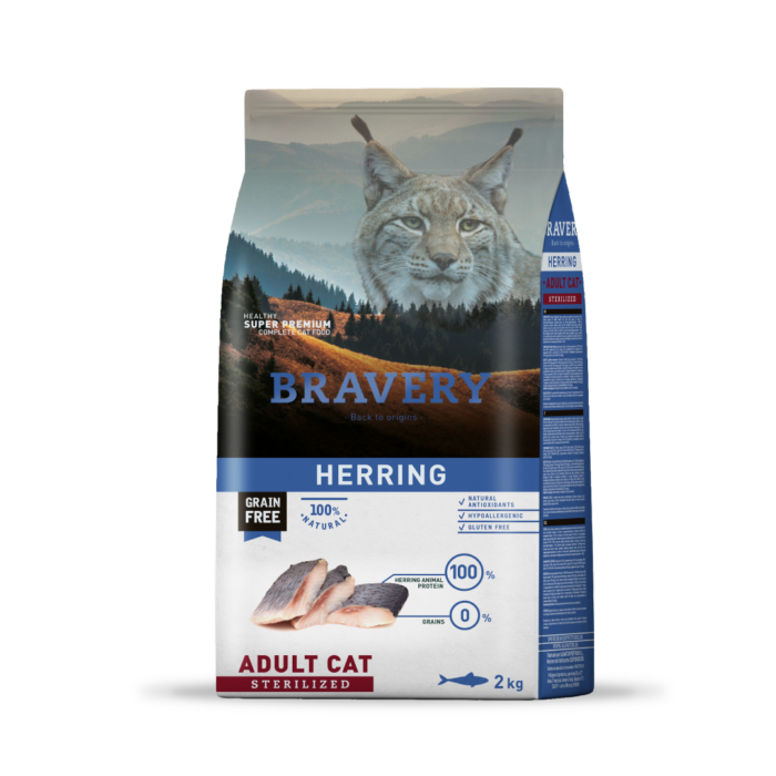 Herring adult cat sterilized 2 kg Bravery herring adult cat sterilized 2 kg