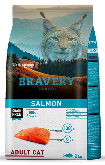 Salmon adult cat 2 kg Bravery salmon adult cat 2 kg