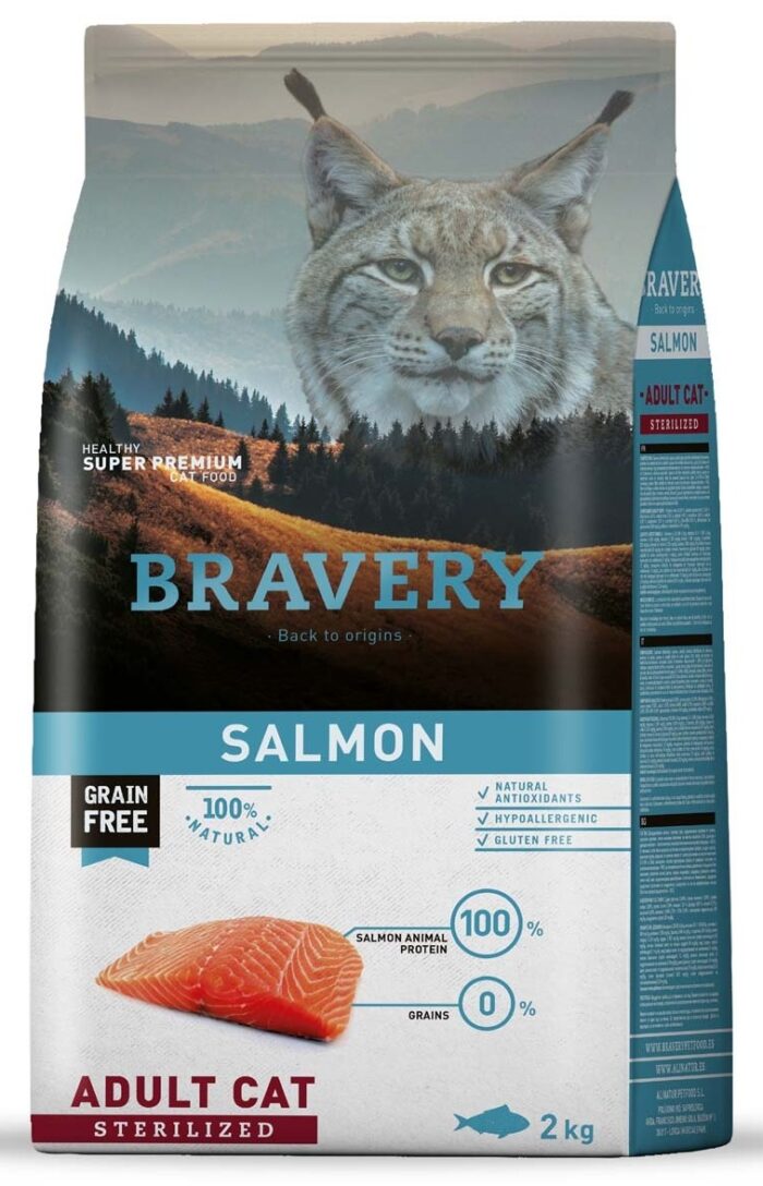 Salmon adult cat sterilized 2 kg Bravery salmon adult cat sterilized 2 kg