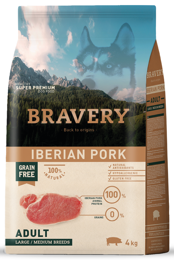 Bravery iberian pork adult large/medium breeds 4 kg