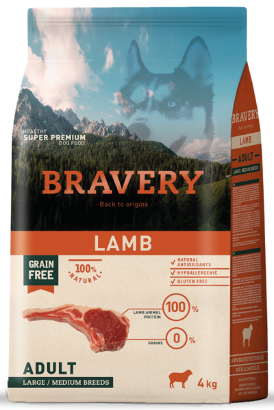 Lamb adult large medium breeds 4 kg 1 Bravery lamb adult large/medium breeds 4 kg