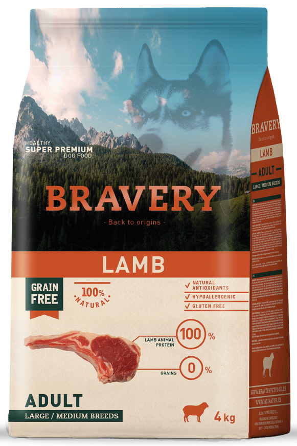 Bravery lamb adult large/medium breeds 4 kg