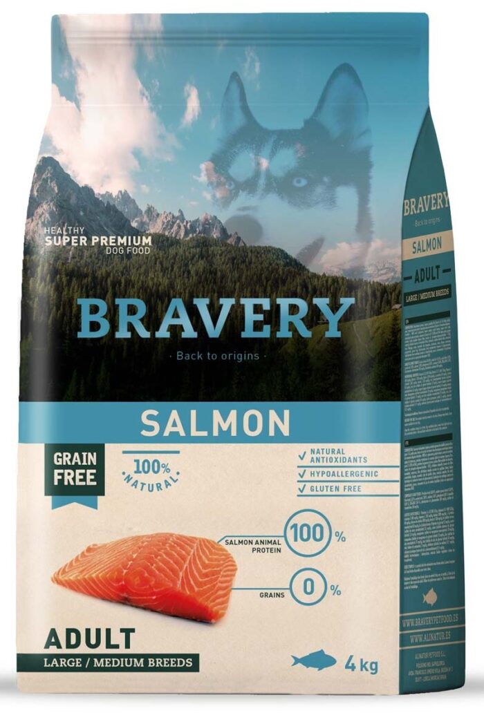 Bravery salmon adult large/medium breeds 4 kg