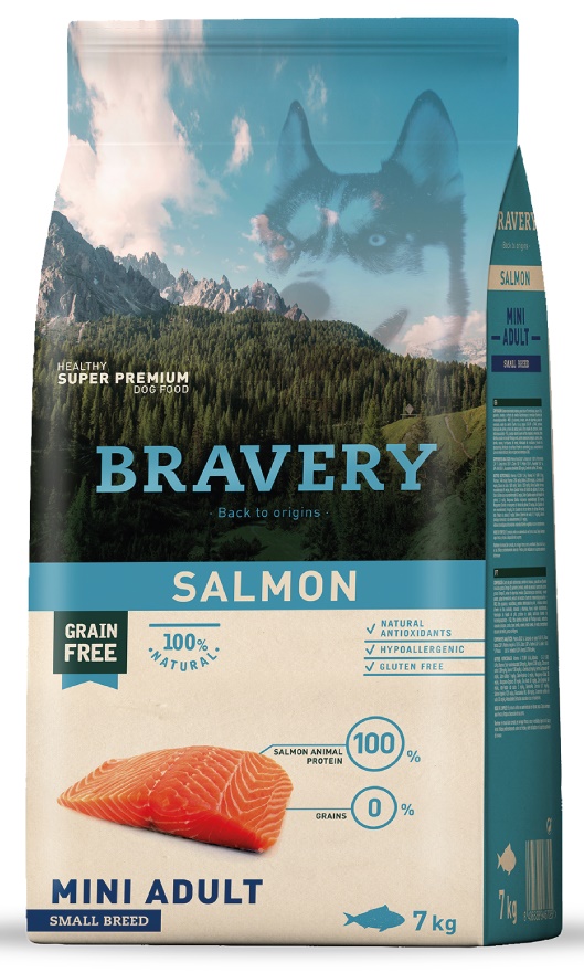 Bravery salmon mini adult small breeds 7 kg