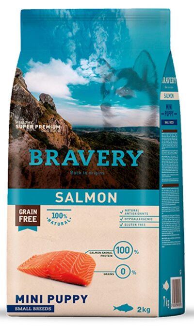 Salmon mini puppy small breeds 2 kg Bravery salmon mini puppy small breeds 2 kg