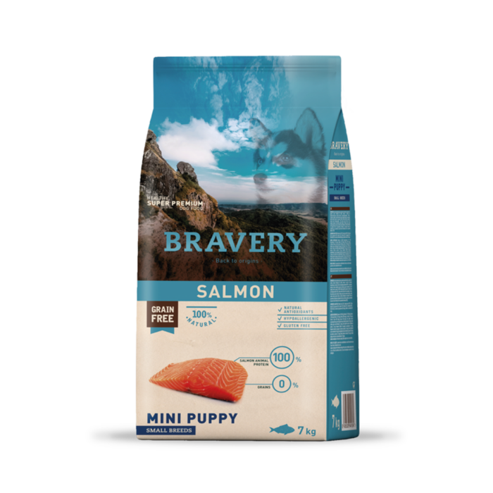 Salmon mini puppy small breeds 7 kg Bravery salmon mini puppy small breeds 7 kg