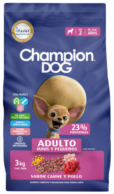 Champion dog adulto minis y pequeños 18 kg