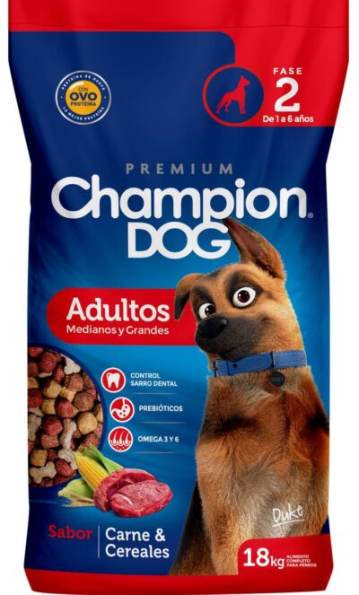 Champion dog adultos medianos y grandes 18 kg