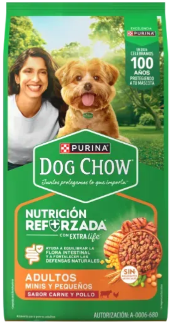 Dog chow adultos minis y pequeños 16,5 kg